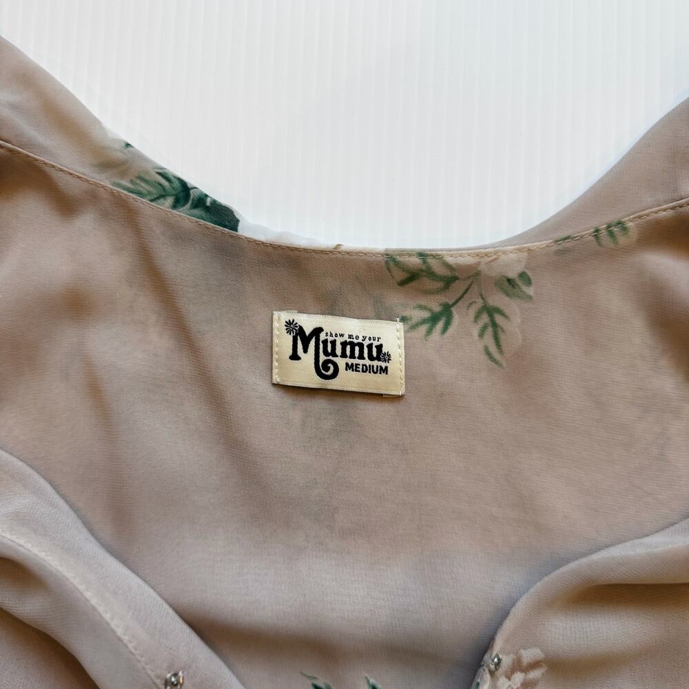 Show Me Your Mumu Floral Maxi Dress Women's Medium Chiffon Coquette Cottagecore - Picture 8 of 16